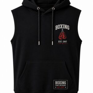 Boxing Hoodie Sleeveless Front View