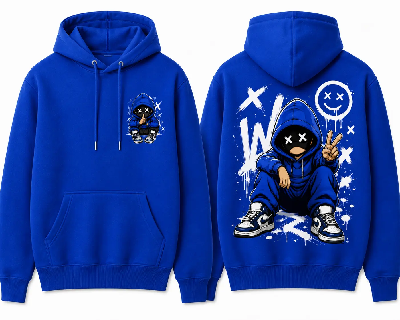 Cartoon Hoodie blue