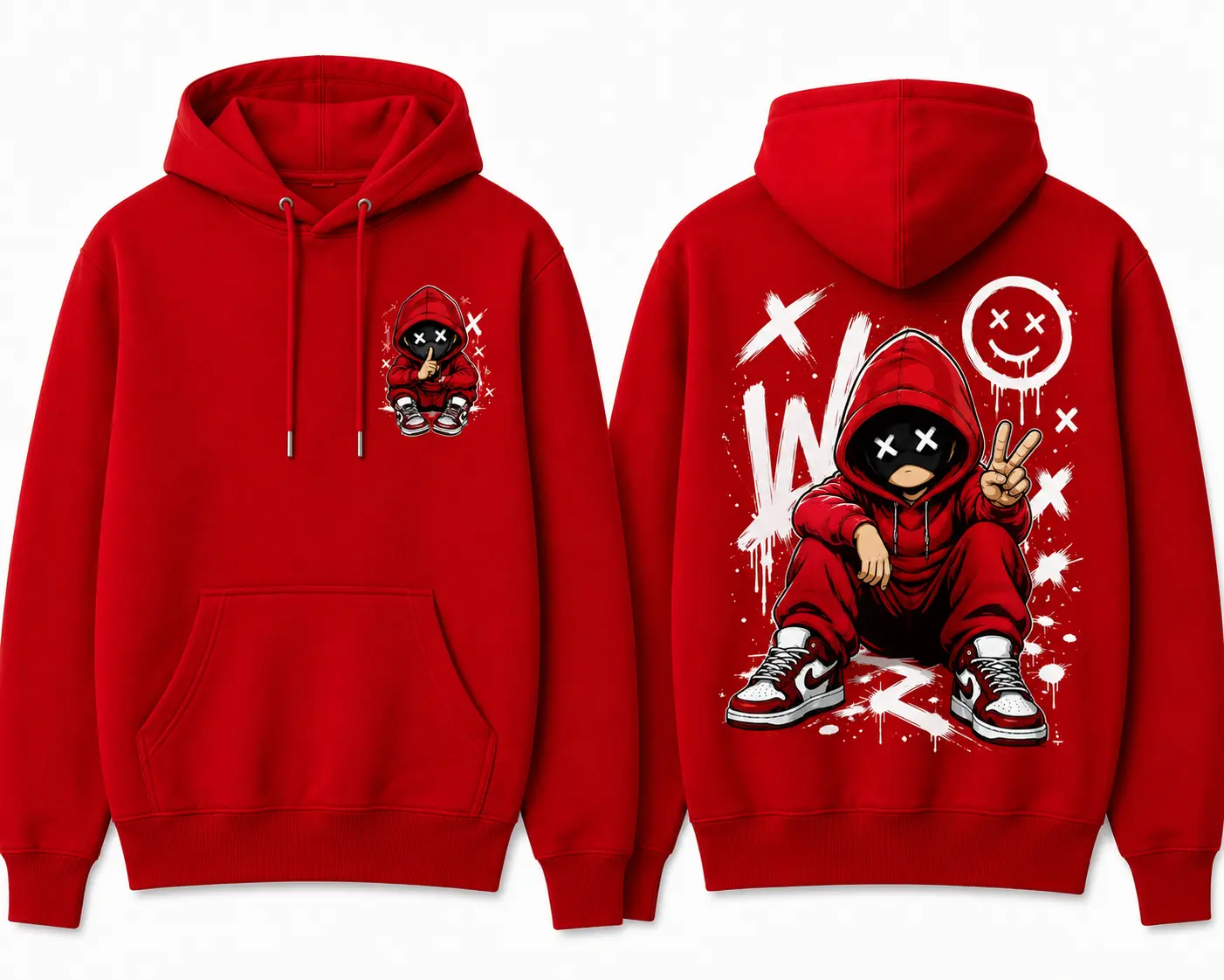 Cartoon Hoodie red