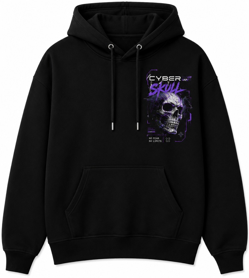 Cyber Skull Hoodie Front View