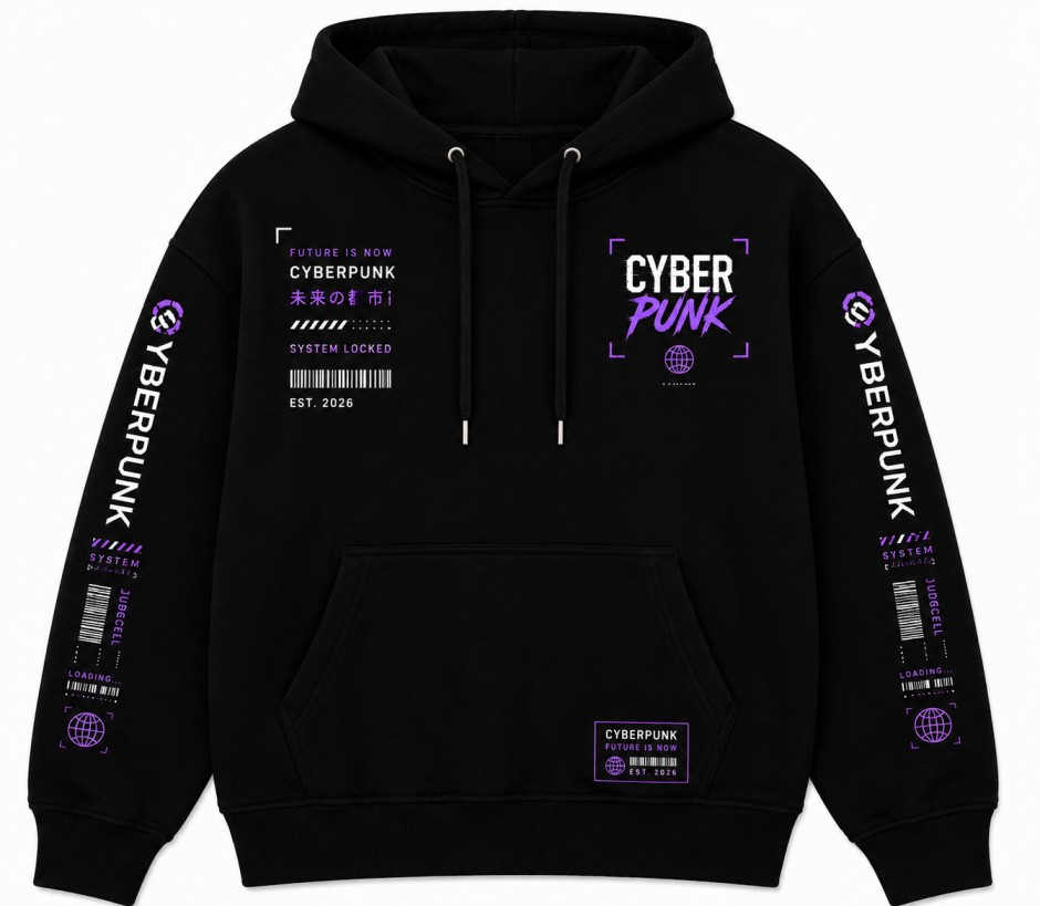 Cyberpunk Hoodie Front View