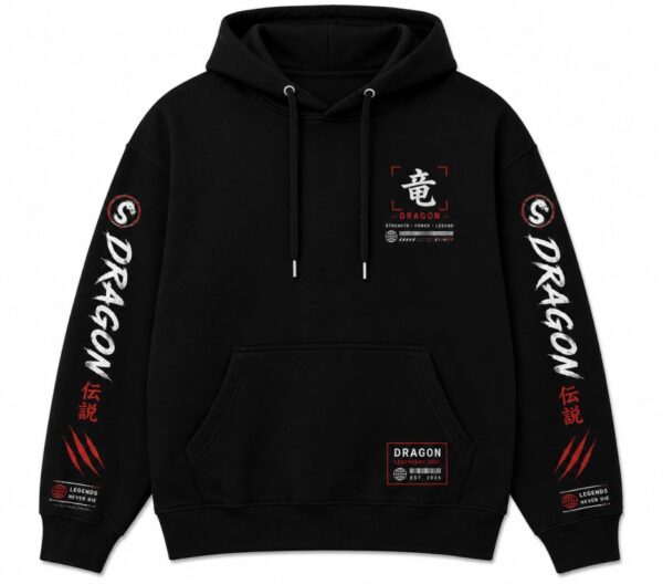 Dragon Graphic Hoodie Front View