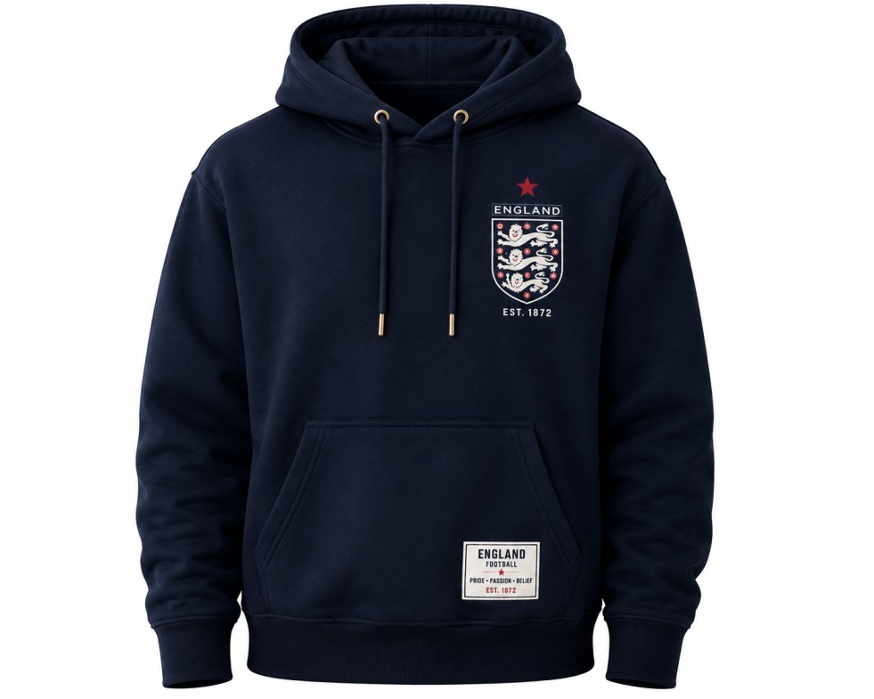 England Football Hoodie Front View
