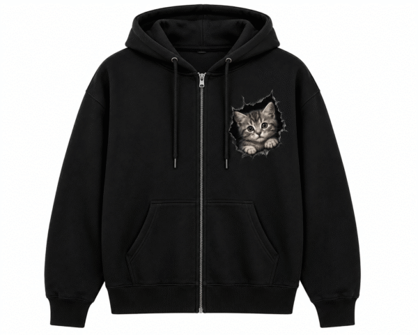 cat hoodie front view