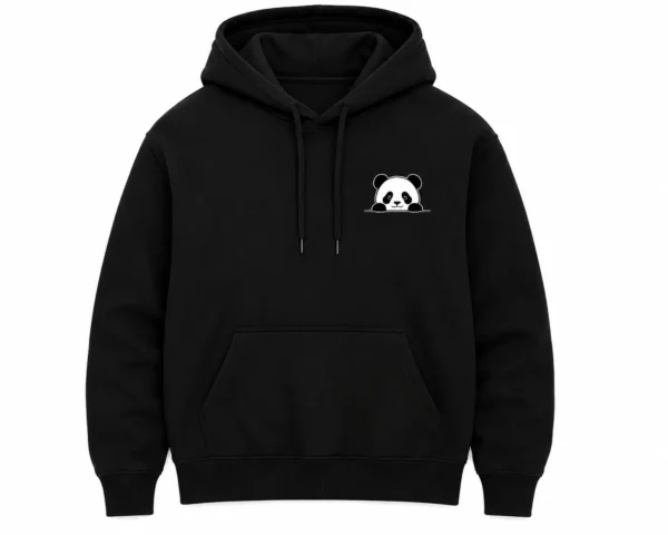 panda hoodie front view