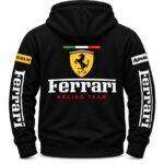 Black Ferrari Hoodie Back View