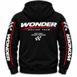 Black Wonder Racing Hoodie Back View