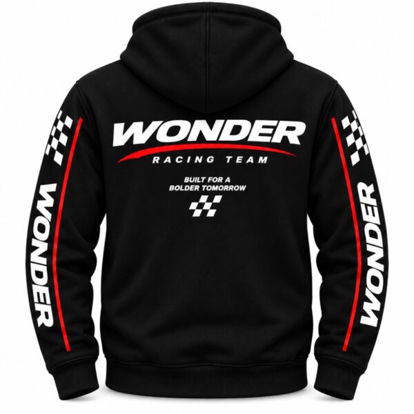 Black Wonder Racing Hoodie Back View