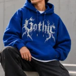 Oversized Gothic Hoodie model wear front look