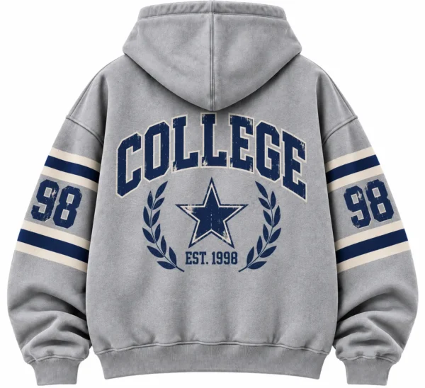 Oversized Vintage College Hoodie back