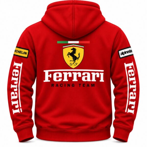 Red Ferrari Hoodie Back View