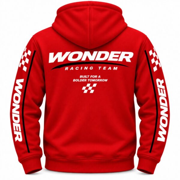 Red Wonder Racing Hoodie Back View