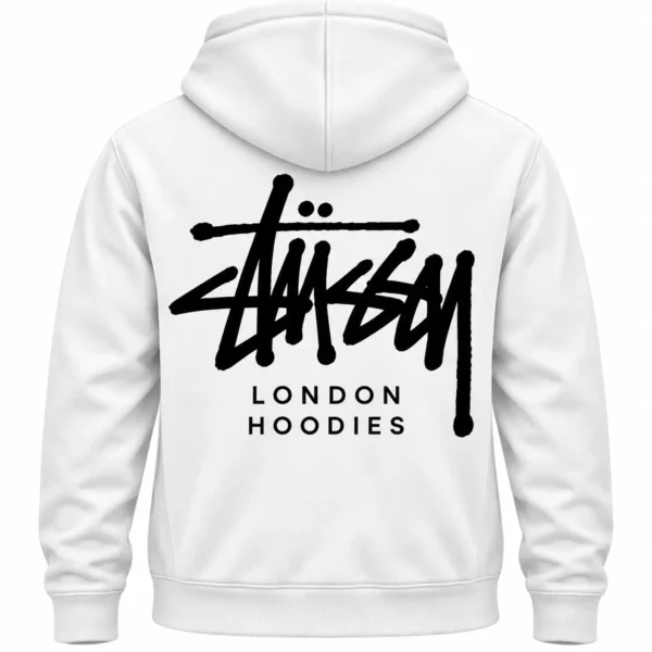 Stussy London Hoodie White Back