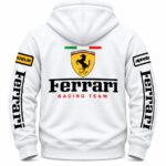 White Ferrari Hoodie Back View