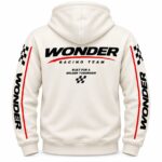 White Wonder Racing Hoodie Back View