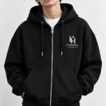 Zip-Up Oversized Hoodie model wear front look