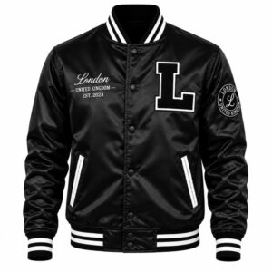 black varsity jacket