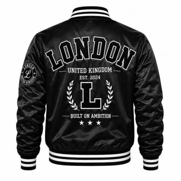 black varsity jacket back