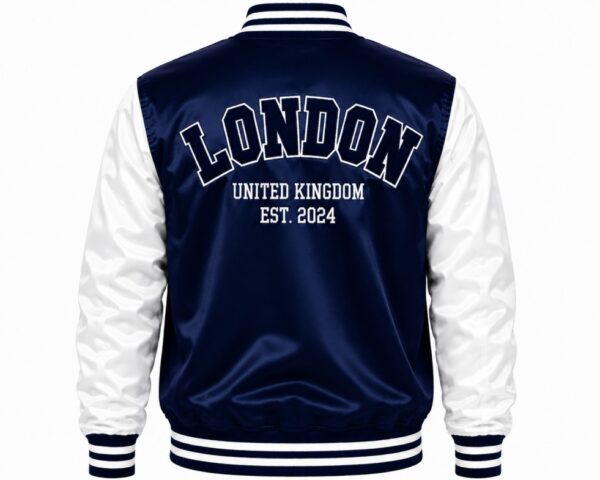 blue varsity jacket back
