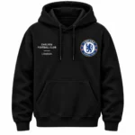 chelsea football club hoodie black front