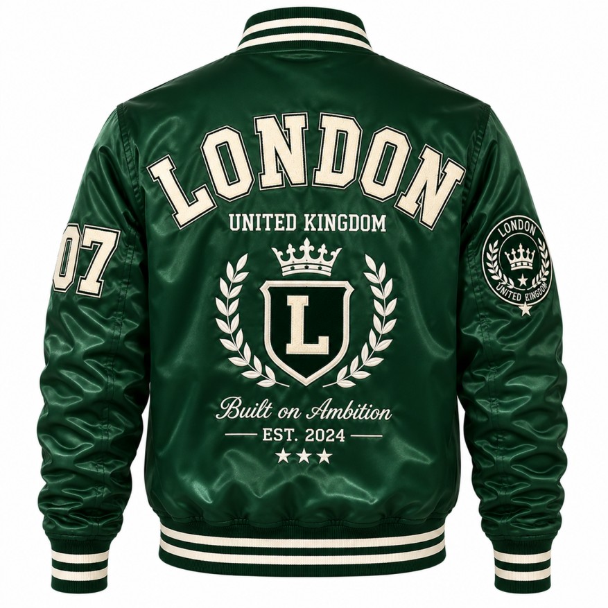 green letterman jacket back