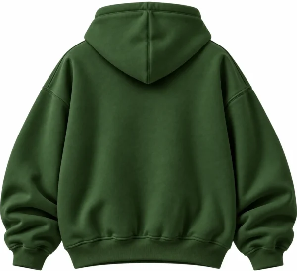 green oversized hoodie back