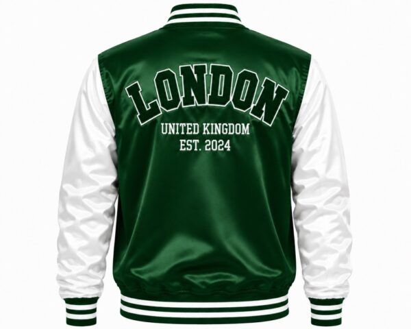 green varsity jacket back