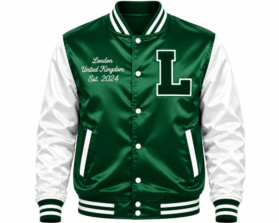 green varsity jacket