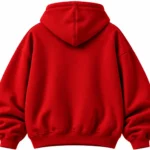 red oversized hoodie back