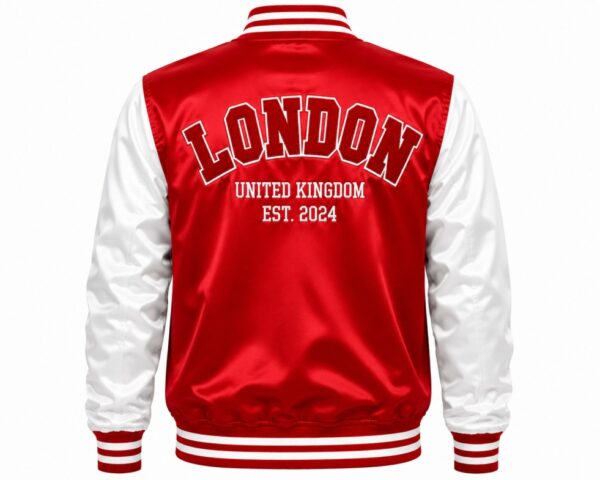 red varsity jacket back