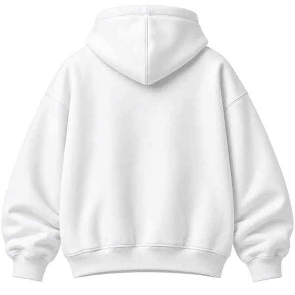 white oversized hoodie back