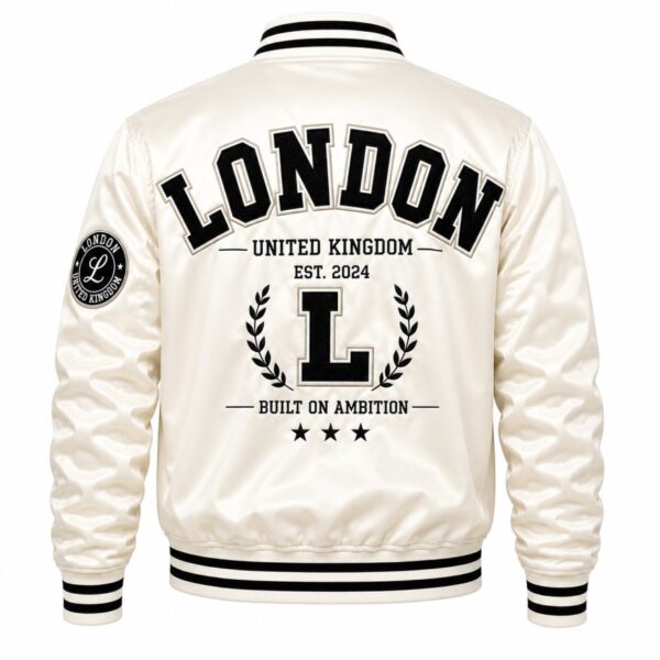 white varsity jacket back