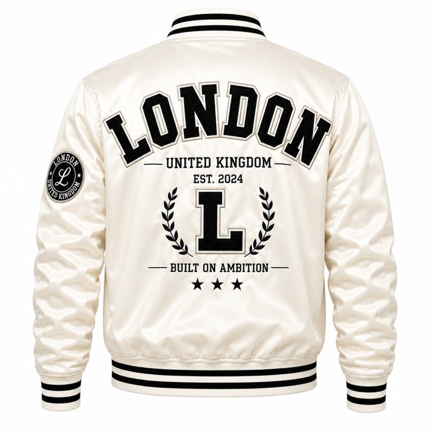 white varsity jacket back