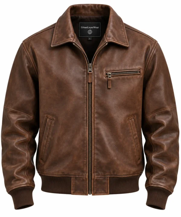 Vintage Brown Leather Jacket