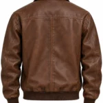 Vintage Brown Leather Jacket Back