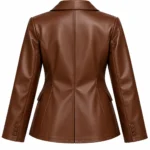 brown leather blazer back