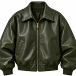 green leather bomber jacket