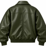 green leather bomber jacket back