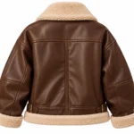 leather aviator jacket womens back