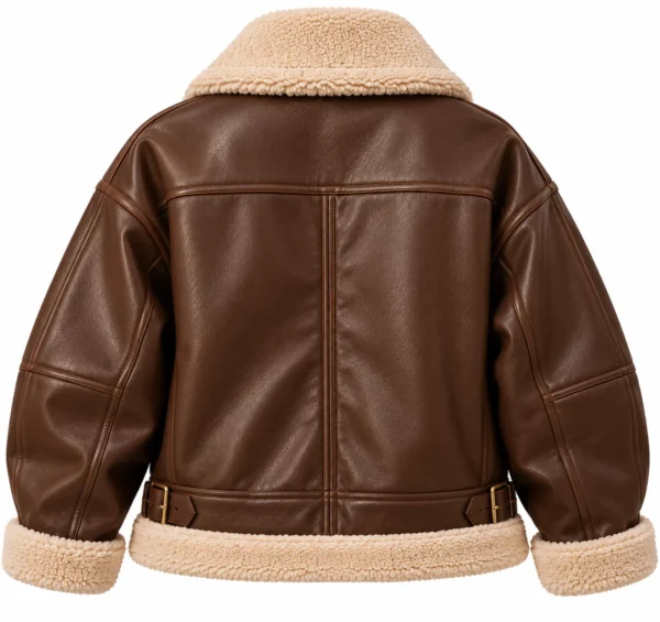 leather aviator jacket womens back