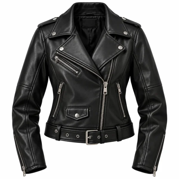 leather biker jacket women