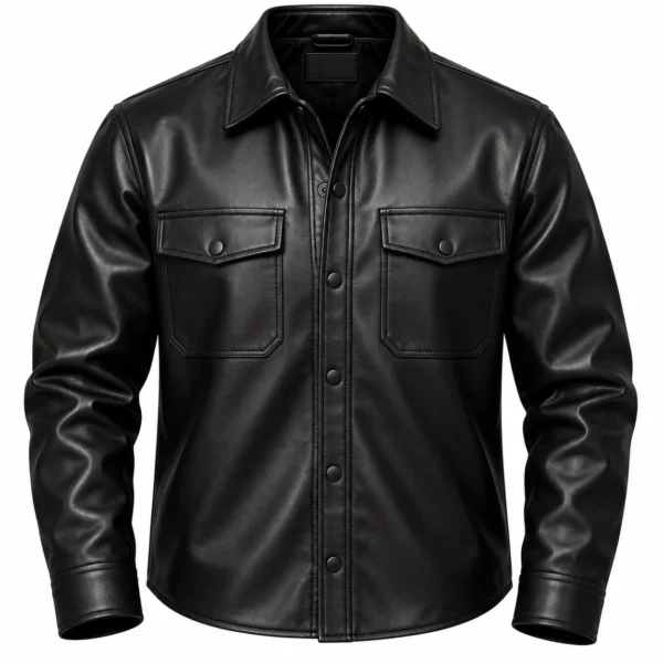 womens leather shirt jacket