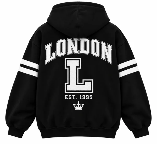 london varsity style hoodie back