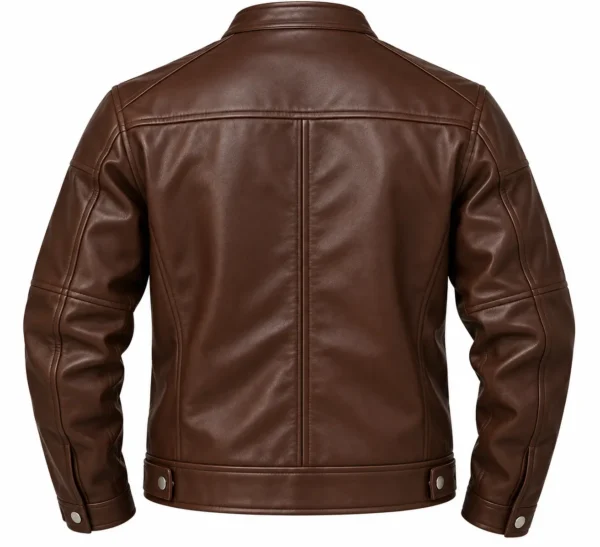 mens cafe racer leather jacket back