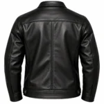 mens casual leather jacket back