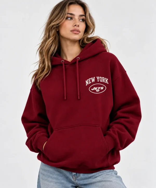 new york jets hoodie maroon front look